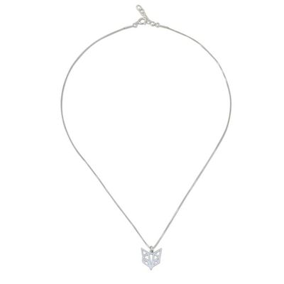 Alternate image for Geometric Sterling Silver Fox Necklace from Thailand Foxy Geometry