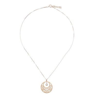 Alternate image for Gold plated blue topaz floral necklace Lanna Moon
