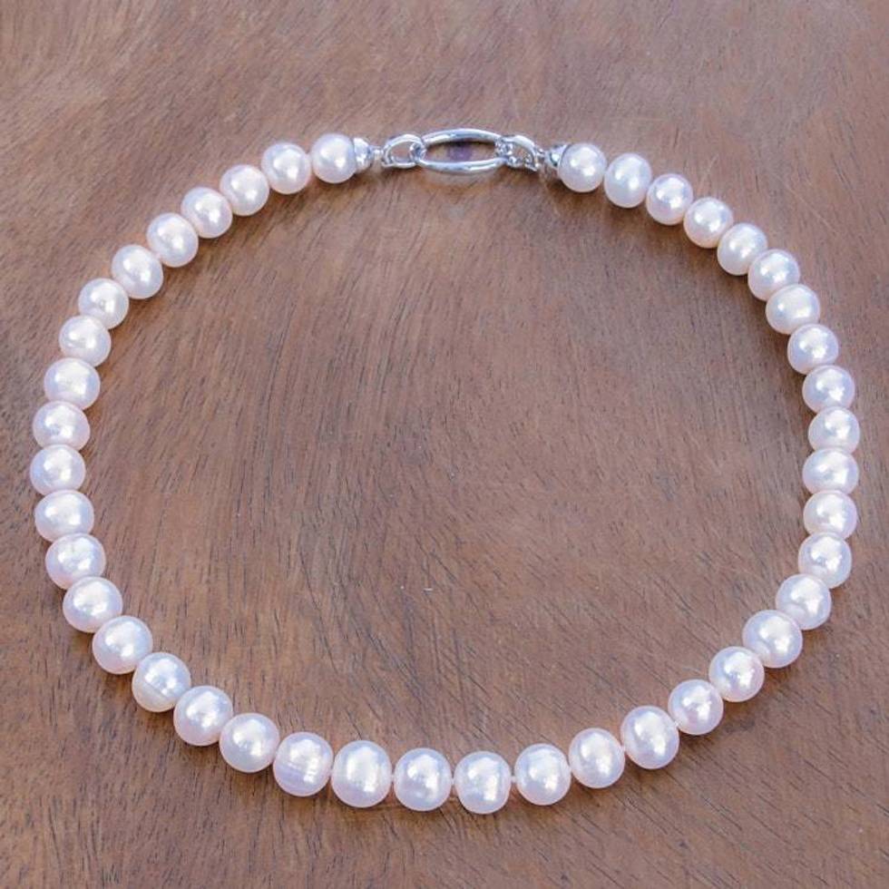 Cultured Pearl Beaded Necklace from Thailand 'Fantastic Glow'