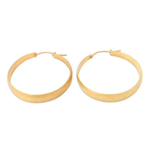Alternate image for Artisan Crafted Gold-Plated Hoop Earrings Perfect Copy in Gold