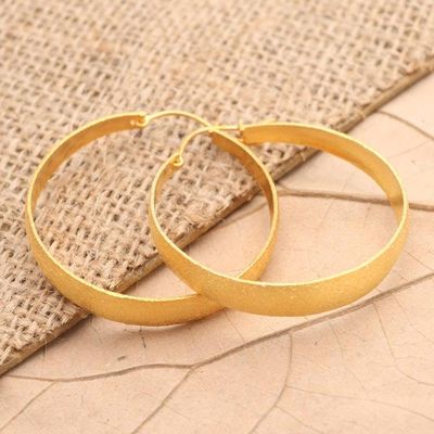 Alternate image for Artisan Crafted Gold-Plated Hoop Earrings Perfect Copy in Gold