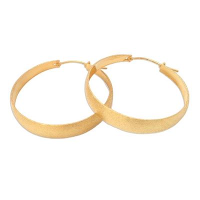 Alternate image for Artisan Crafted Gold-Plated Hoop Earrings Perfect Copy in Gold
