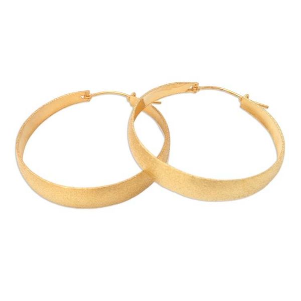 Alternate image for Artisan Crafted Gold-Plated Hoop Earrings Perfect Copy in Gold