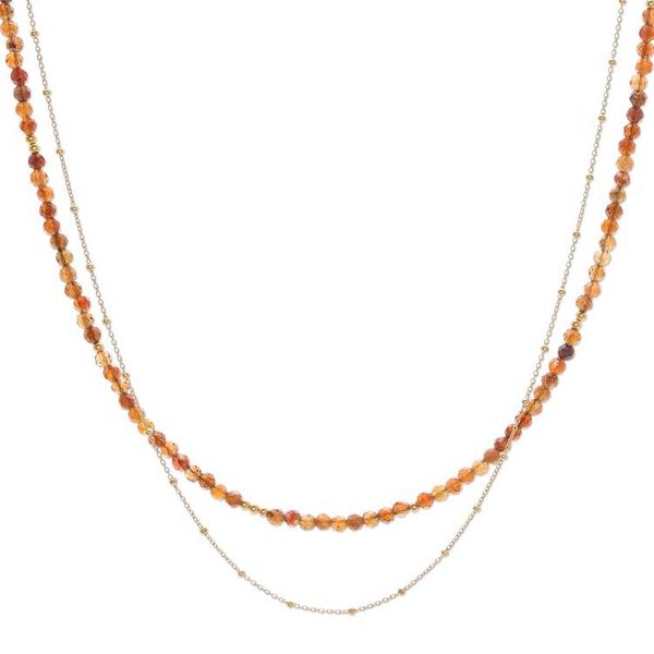 Alternate image for Natural Tourmaline Strand Necklace with 24k Golden Plating Lovely Reflections