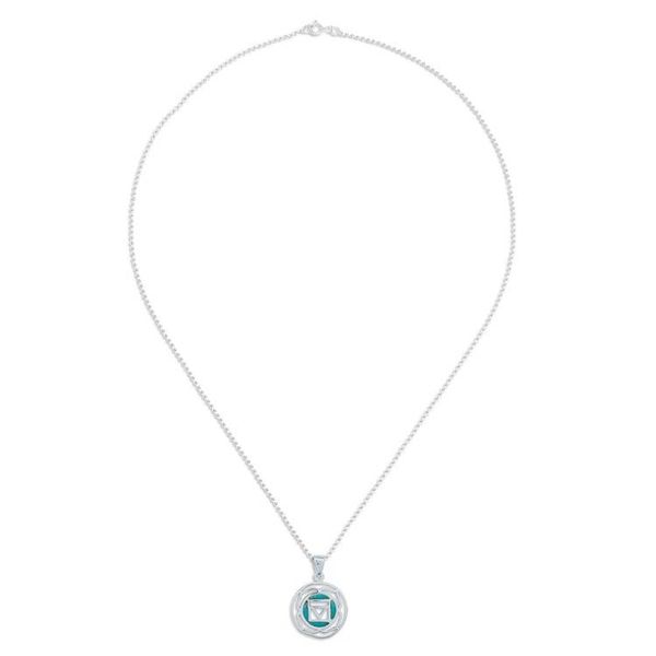 Alternate image for Inspirational Lotus-Themed Recon Turquoise Pendant Necklace Mind in Peace