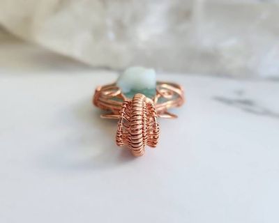 Alternate image for Copper Wire Wrapped Gemstone Frog Pendant