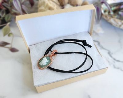Alternate image for Copper Wire Wrapped Gemstone Frog Pendant