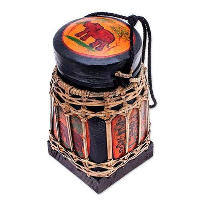 Alternate image for Handmade Ceramic Decorative Jar from Thailand Lanna Antique in Green