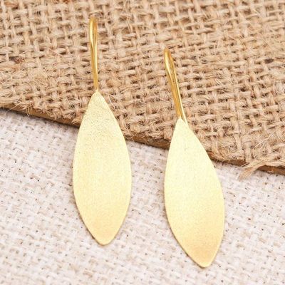 Alternate image for Artisan Made Gold-Plated Floral Drop Earrings Sunflower Seeds