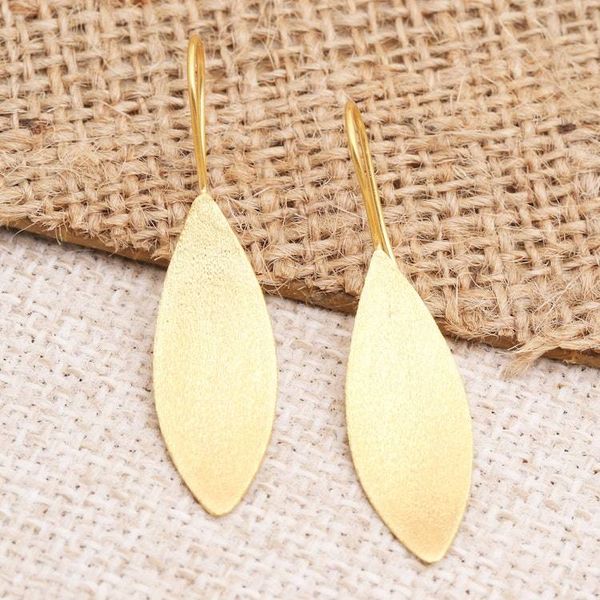Alternate image for Artisan Made Gold-Plated Floral Drop Earrings Sunflower Seeds
