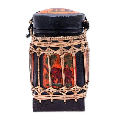 Alternate image for Handmade Ceramic Decorative Jar from Thailand Lanna Antique in Green