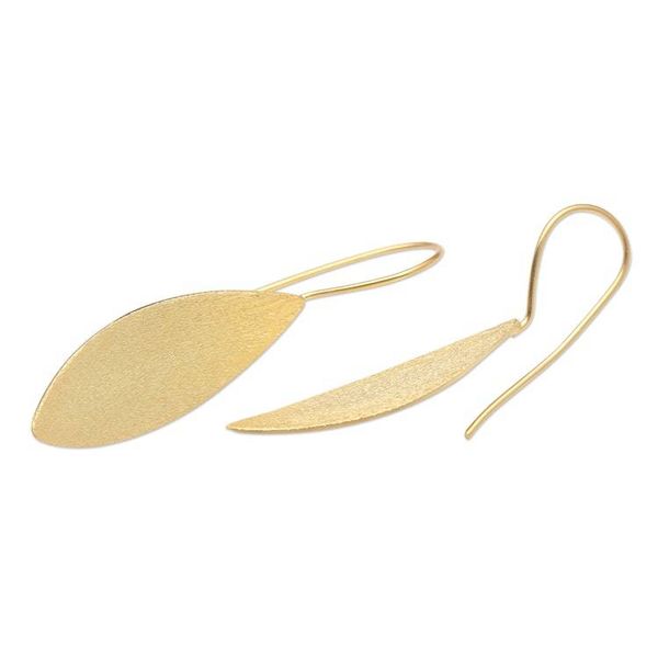 Alternate image for Artisan Made Gold-Plated Floral Drop Earrings Sunflower Seeds