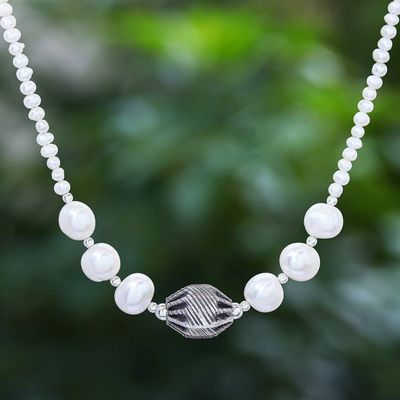 Alternate image for Cultured Freshwater Pearl Pendant Necklace from Thailand City Lights in White