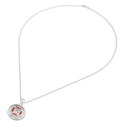 Alternate image for Inspirational Lotus-Themed Carnelian Pendant Necklace Mind on Fire