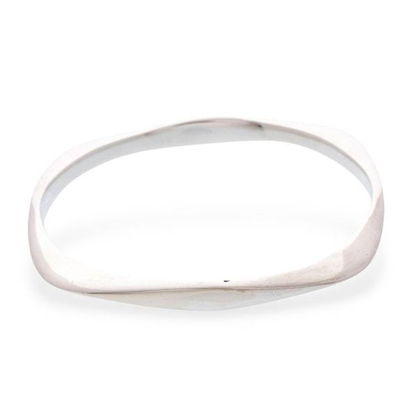 Alternate image for Contemporary Sterling Silver Bangle Bracelet from Taxco Sleek Geometry