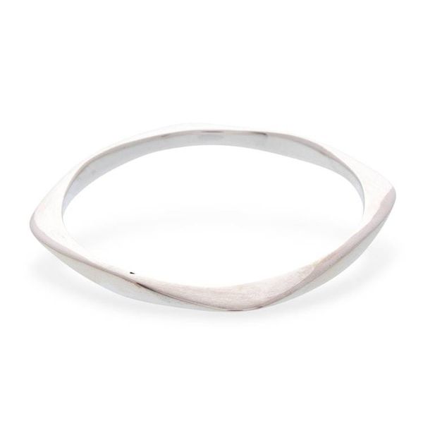 Alternate image for Contemporary Sterling Silver Bangle Bracelet from Taxco Sleek Geometry