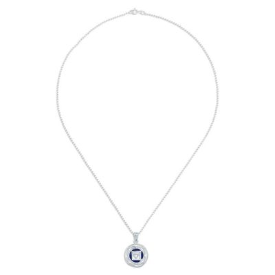 Alternate image for Inspirational Lotus-Themed Lapis Lazuli Pendant Necklace Mind of Intellect