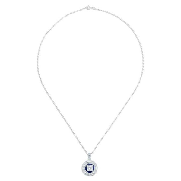 Alternate image for Inspirational Lotus-Themed Lapis Lazuli Pendant Necklace Mind of Intellect