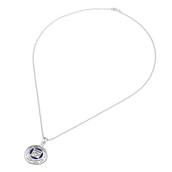 Alternate image for Inspirational Lotus-Themed Lapis Lazuli Pendant Necklace Mind of Intellect