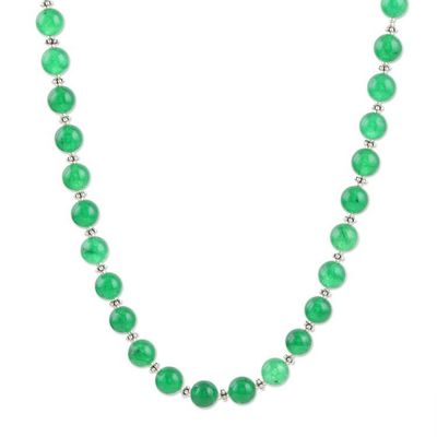 Alternate image for Hand Crafted Green Onyx Beaded Necklace from India Supernatural