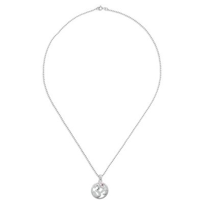 Alternate image for Polished Garnet Round Om Pendant Necklace from Thailand Om of Passion
