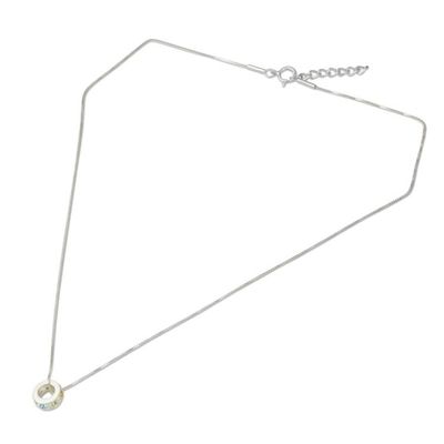 Alternate image for Chakra Wheel Multiple Gemstones on Sterling Silver Necklace Chakra Honor Cycle