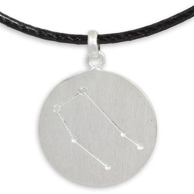 Alternate image for Gemini Zodiac Pendant Necklace in Sterling Silver and Topaz Constellation Gemini