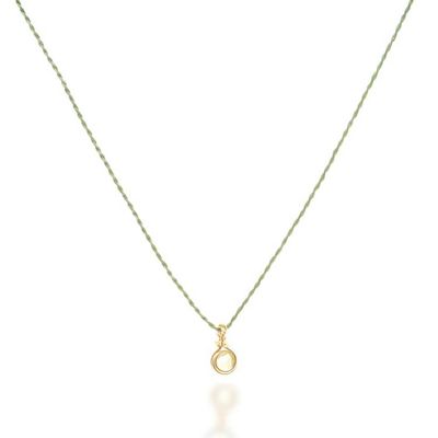 Alternate image for Gold-Plated Copper Wire Pendant Necklace with Peridot Stone Green Wrap