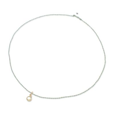 Alternate image for Gold-Plated Copper Wire Pendant Necklace with Peridot Stone Green Wrap