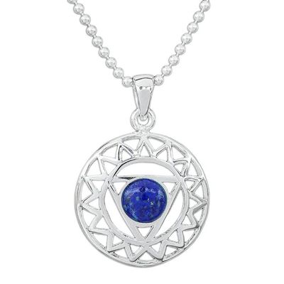 Alternate image for Star and Geometric-Themed Lapis Lazuli Pendant Necklace Triangle of Intellect