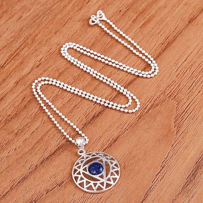 Alternate image for Star and Geometric-Themed Lapis Lazuli Pendant Necklace Triangle of Intellect