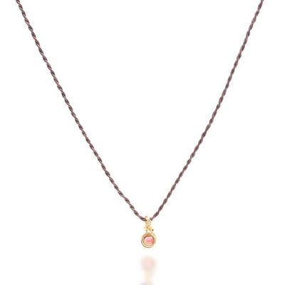 Alternate image for 18k Gold-Plated Copper Wire Pendant Necklace with Garnet Gem Red Wrap