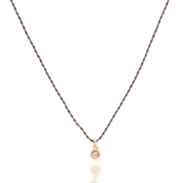 Alternate image for 18k Gold-Plated Copper Wire Pendant Necklace with Garnet Gem Red Wrap