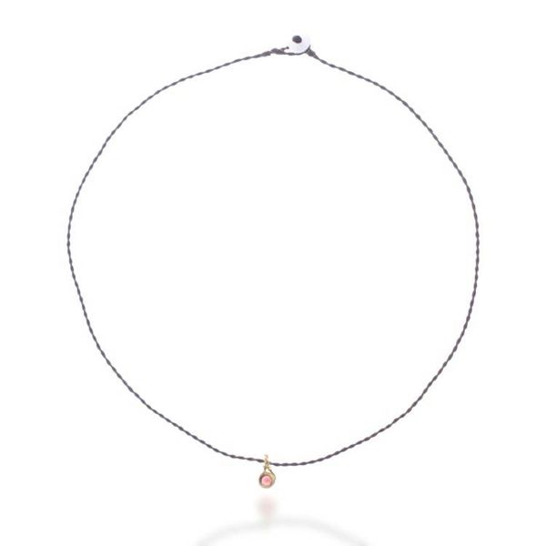 Alternate image for 18k Gold-Plated Copper Wire Pendant Necklace with Garnet Gem Red Wrap