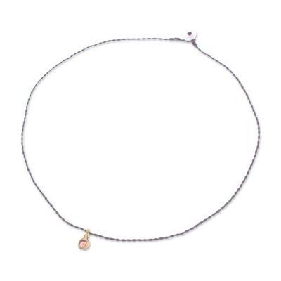 Alternate image for 18k Gold-Plated Copper Wire Pendant Necklace with Garnet Gem Red Wrap