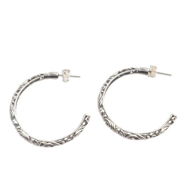Alternate image for Ornately Detailed Sterling Silver Half-Hoop Earrings High Hopes
