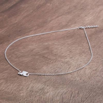 Alternate image for Loving Cat Sterling Silver Pendant Necklace from Thailand Loving Cats