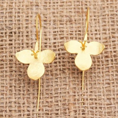 Primary image for Hand Crafted Gold-Plated Drop Earrings Lobelia Flower