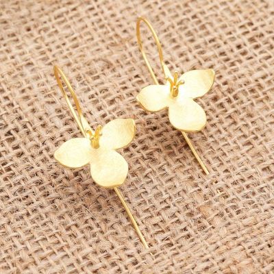 Alternate image for Hand Crafted Gold-Plated Drop Earrings Lobelia Flower