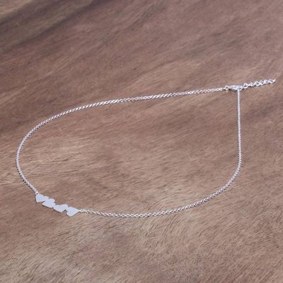 Alternate image for Heart Motif Sterling Silver Pendant Necklace from Thailand Four Hearts