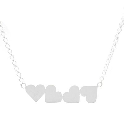 Alternate image for Heart Motif Sterling Silver Pendant Necklace from Thailand Four Hearts