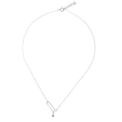 Alternate image for Rectangular Peridot Pendant Necklace from Thailand Rectangle Dazzle