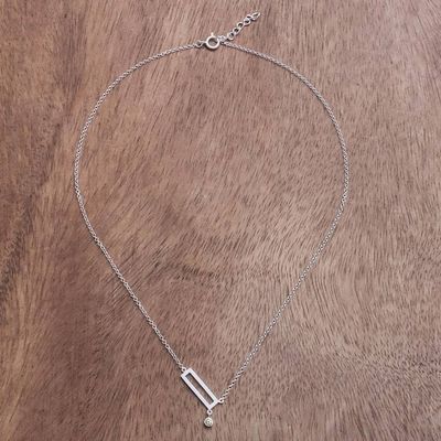 Alternate image for Rectangular Peridot Pendant Necklace from Thailand Rectangle Dazzle