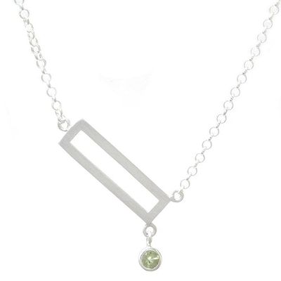 Alternate image for Rectangular Peridot Pendant Necklace from Thailand Rectangle Dazzle