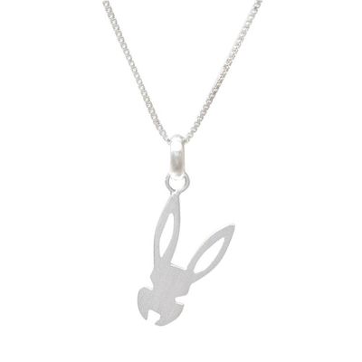 Alternate image for Rabbit Sterling Silver Pendant Necklace from Thailand Mysterious Rabbit