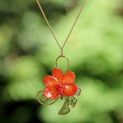 Primary image for Natural orchid flower necklace Tropicana