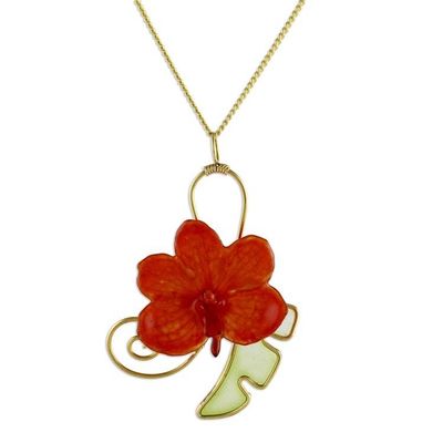 Alternate image for Natural orchid flower necklace Tropicana