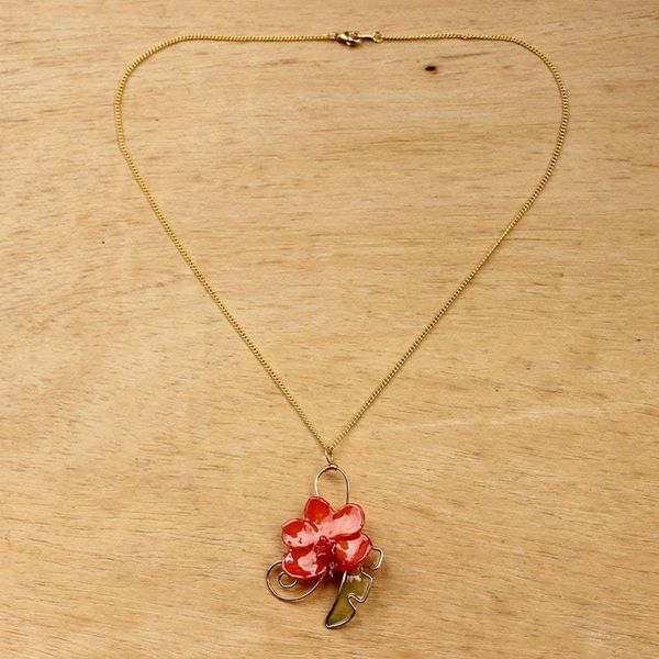 Alternate image for Natural orchid flower necklace Tropicana
