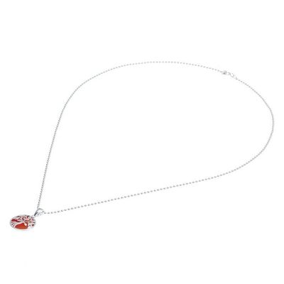 Alternate image for Carnelian and Sterling Silver Tree Necklace Haven in Orange