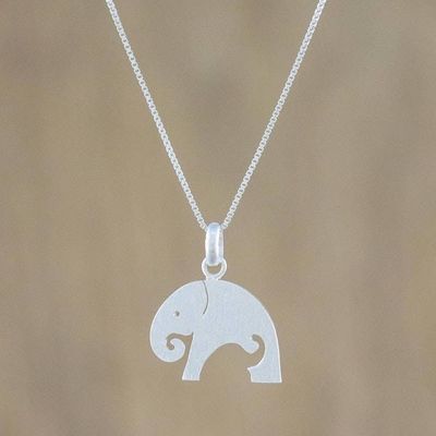Primary image for Sterling Silver Mother and Child Elephant Necklace Mother Elephant